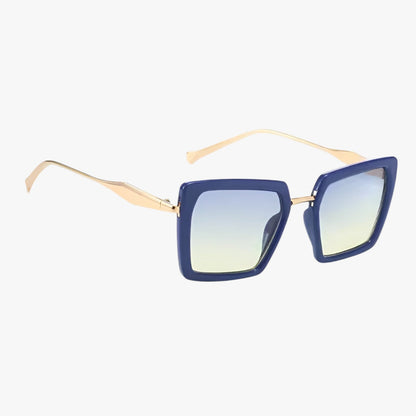 Riley | Vintage quadratische Sonnenbrille mit dunkelgrünen Gläsern