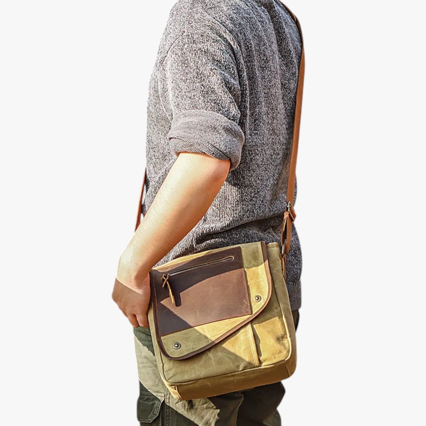 Alex | Vintage RFID-geschützte und wasserdichte Schultertasche
