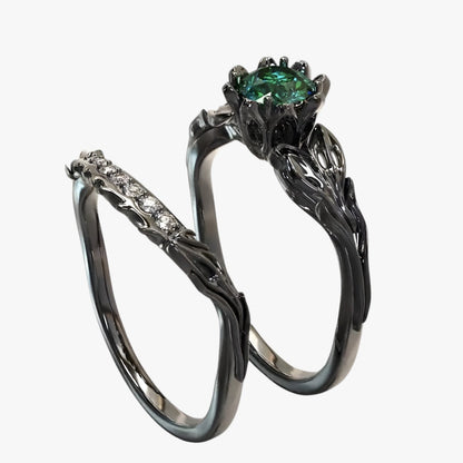 Hazel | Gothic Couple Ringe aus Quarz und Zirkon