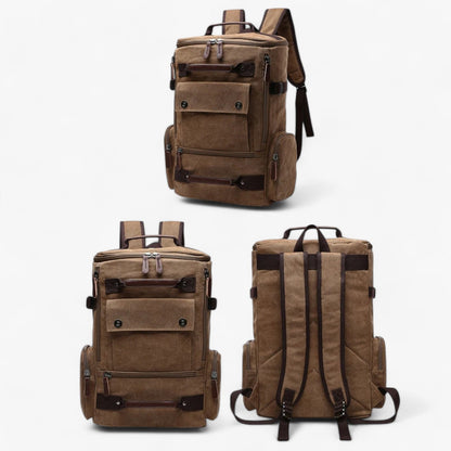 Enrique | Geräumiger Vintage Canvas-Rucksack mit Laptopfach