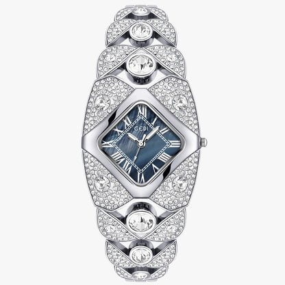 Callie | Damenuhr 2025 Eleganz mit Licht, Diamanten und wasserdichtem Design