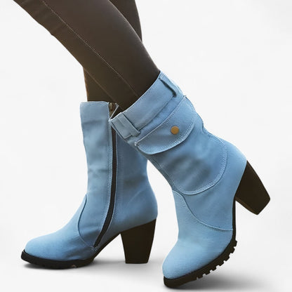 Sierra | Cowboystiefel aus Denim mit hohem Absatz