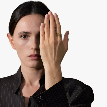 MariJoice | Edelstahlring mit Perle – Zeitlose geometrische Eleganz