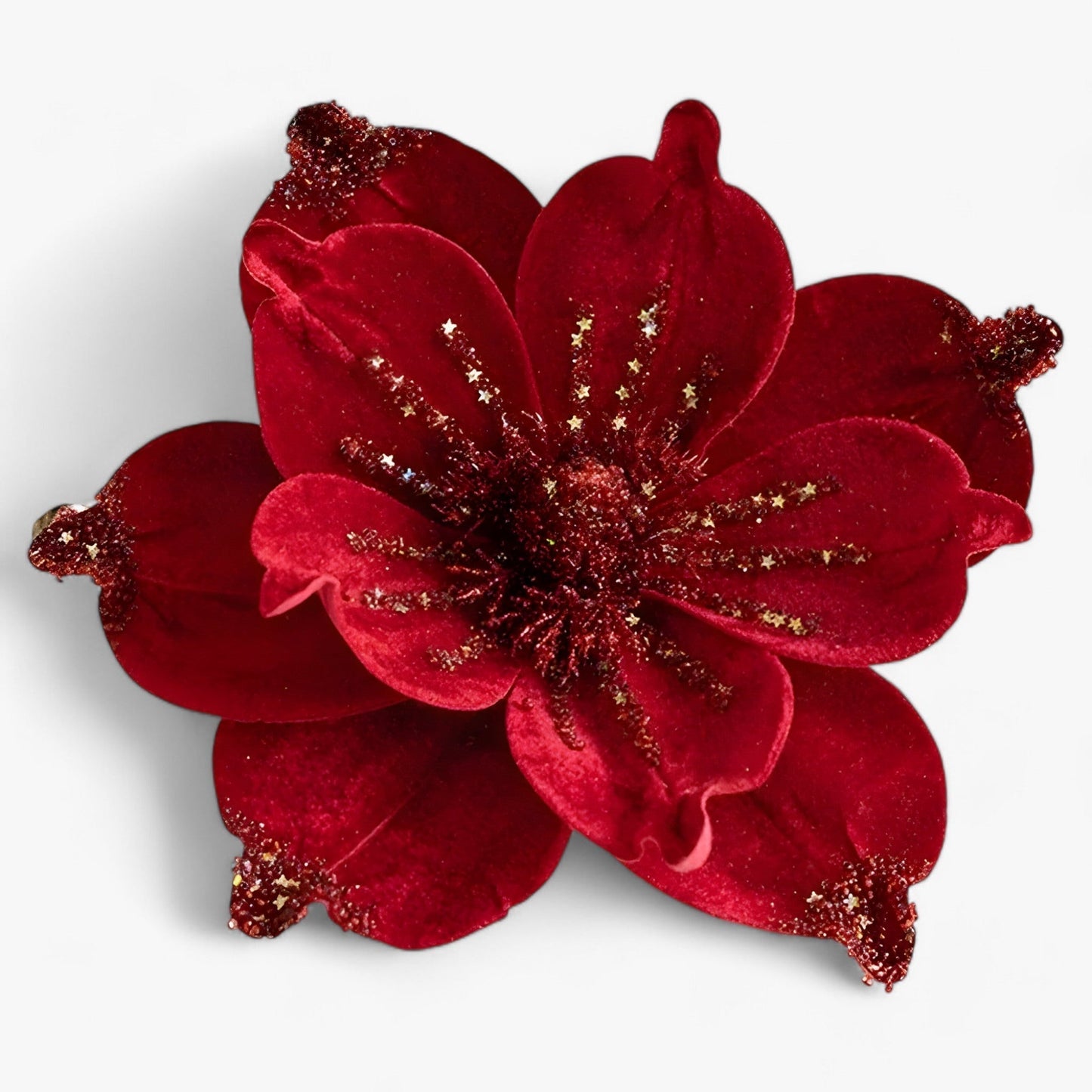 Blumen | Glänzende Kunstweihnachtsblumen - Fröhliche Ornamente für den Weihnachtsbaum und Neujahrsdekoration