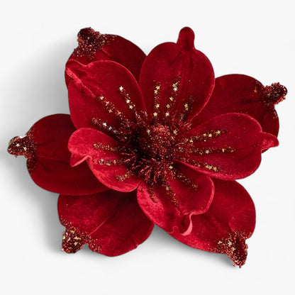Blumen | Glänzende Kunstweihnachtsblumen - Fröhliche Ornamente für den Weihnachtsbaum und Neujahrsdekoration