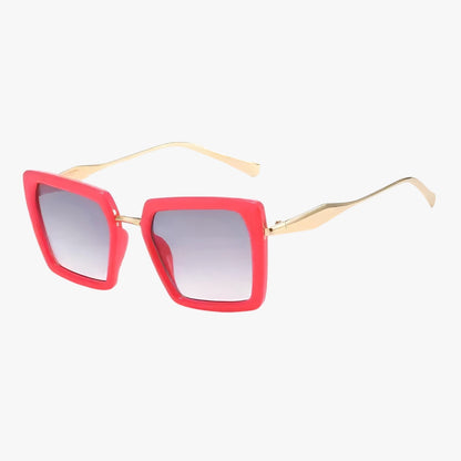 Riley | Vintage quadratische Sonnenbrille mit dunkelgrünen Gläsern