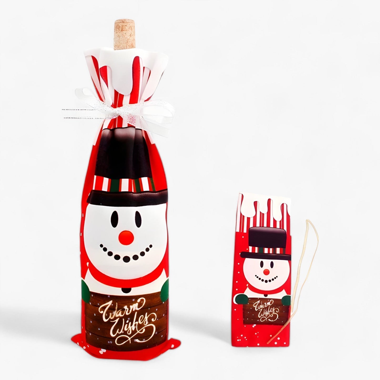 FengRise Dekoration | Flasche Hülle Weihnachtsmann - Geschenkhalter in Weihnachtsstrümpfen - Weihnachtsgeschirr - Neujahrs Geschenk