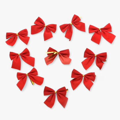 Weihnachtsdekorateur | 12 Rote Schleifen - Festliche und Elegante Dekoration für den Weihnachtsbaum