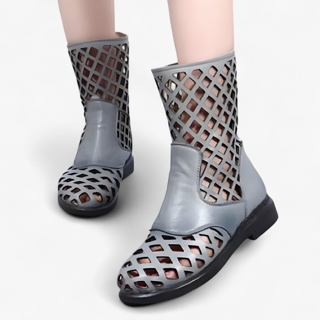 Leah | Knöchellange Stiefel aus echtem Leder mit Keil und modernem Schnitt