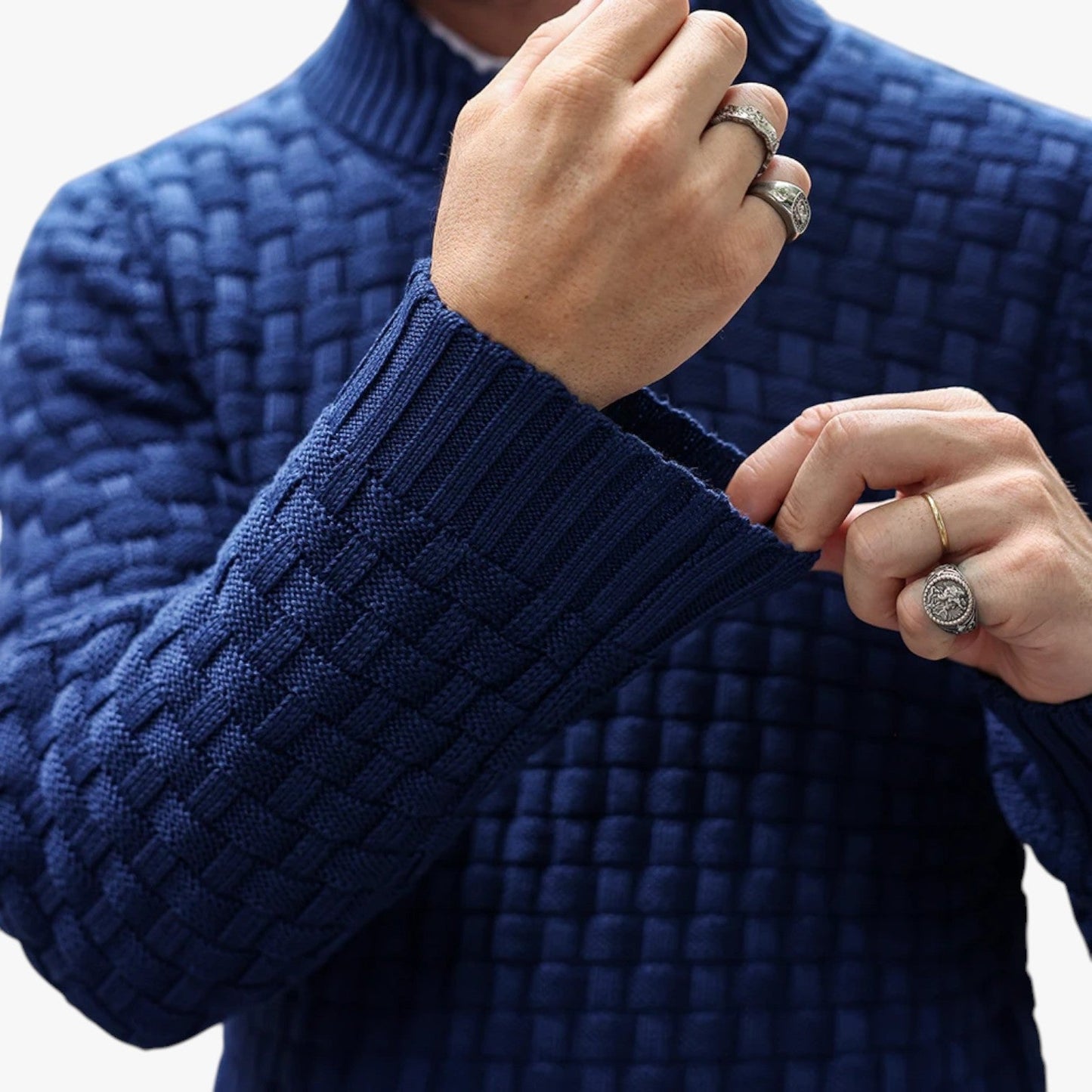 Nathan | Weicher dicker Strickpullover für Herren mit rundem Ausschnitt, kuschelig und wintertauglich