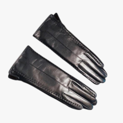 Leah | Damen Winterhandschuhe aus PU-Leder mit Touchscreen-Funktion & Windschutz