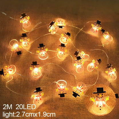 TwinkleLights | LED Lichterschlauch 20LED - Beleuchten Sie Ihre Feste mit dem Weihnachtsmann und Schneeflocken