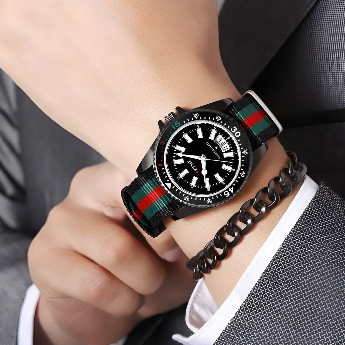 Lincoln | Elegante Uhr mit Nylonarmband und Nachtbeleuchtung