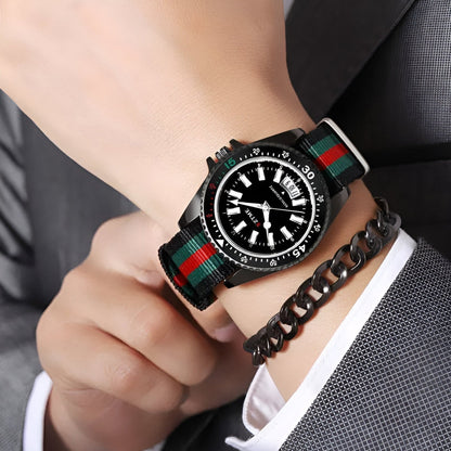 Lincoln | Elegante Uhr mit Nylonarmband und Nachtbeleuchtung