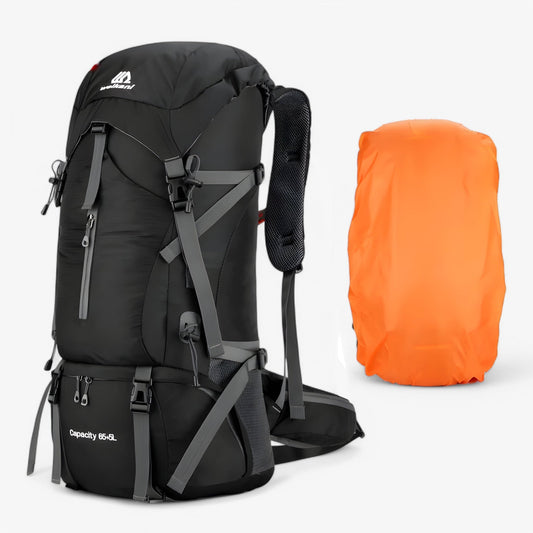 70L Camping-Nylonrucksack mit Regenschutz