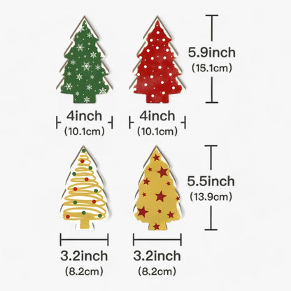 Putuo Decor | Weihnachtsbaum Tischdekoration - Set aus 4 Teilen für Wohnzimmer, Landhaus und Geschenke