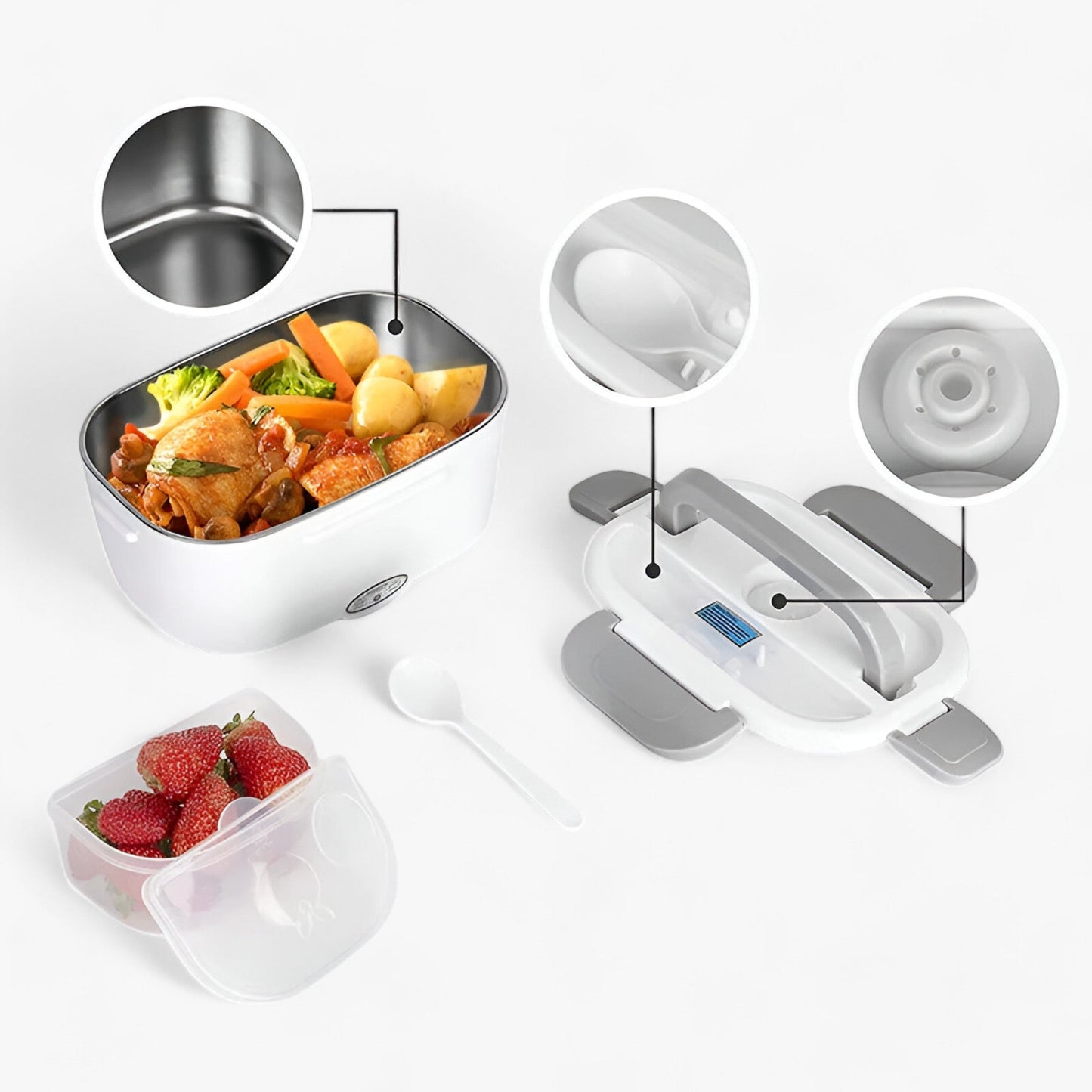 FreshHeat | Elektrische Lunchbox - Tragbarer Lebensmittelwärmer für Büro und Schule