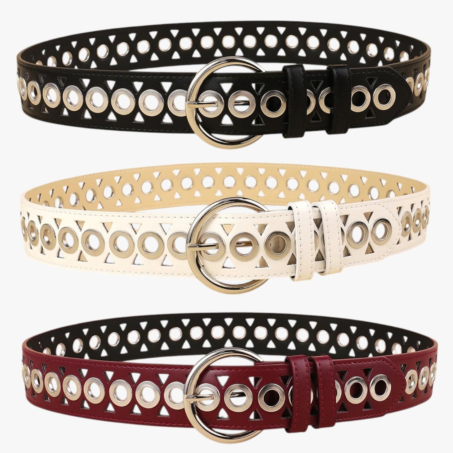 Emelia | Rindsleder-Punk-Taillegurt im Y2K-Stil mit Nadelschnalle