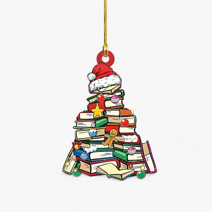 Bücherliebhaber | Pendelleuchte Bücher in flachem 2D-Acryl - Kreative Weihnachtsdekoration für Zuhause und Fenster