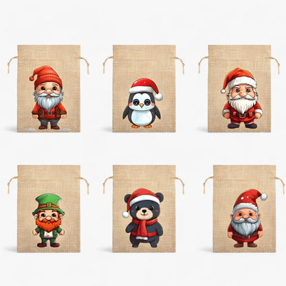 Weihnachtsgeschenktüten mit Weihnachtsmann – perfekt, um Kindern Freude zu bereiten