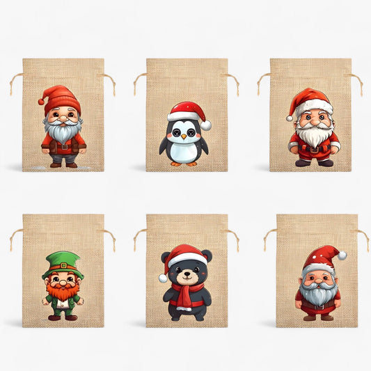 Weihnachtsgeschenktüten mit Weihnachtsmann – perfekt, um Kindern Freude zu bereiten