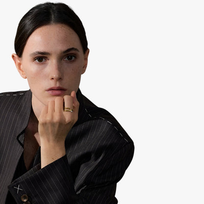 MariJoice | Edelstahlring mit Perle – Zeitlose geometrische Eleganz