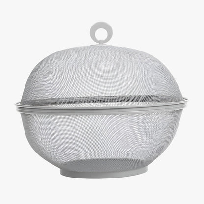 Edith | Fliegenfrei & Geräumig: Obstschale aus Edelstahl mit Deckel und großem Volumen