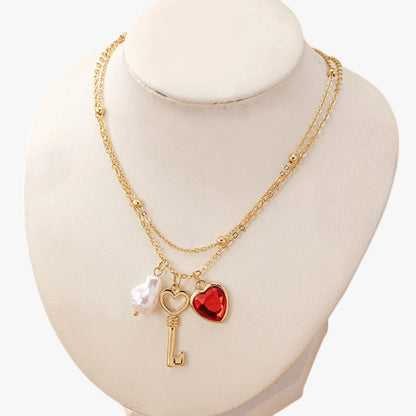 Elsie | Elegante Herz-Halskette mit Perle