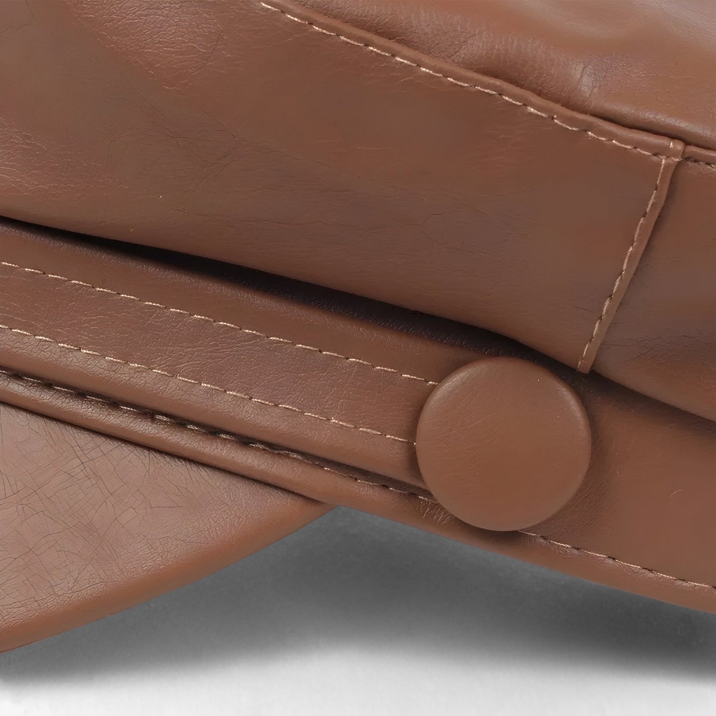 Nova | Oktagonale Flache Mütze | PU-Leder-Hut