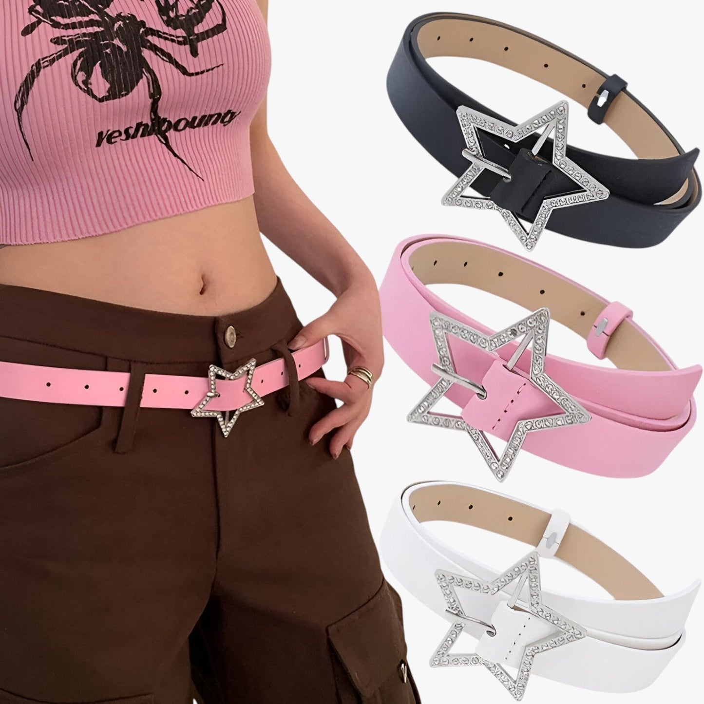 Evie | Y2K Gürtel mit Strass für Jeans