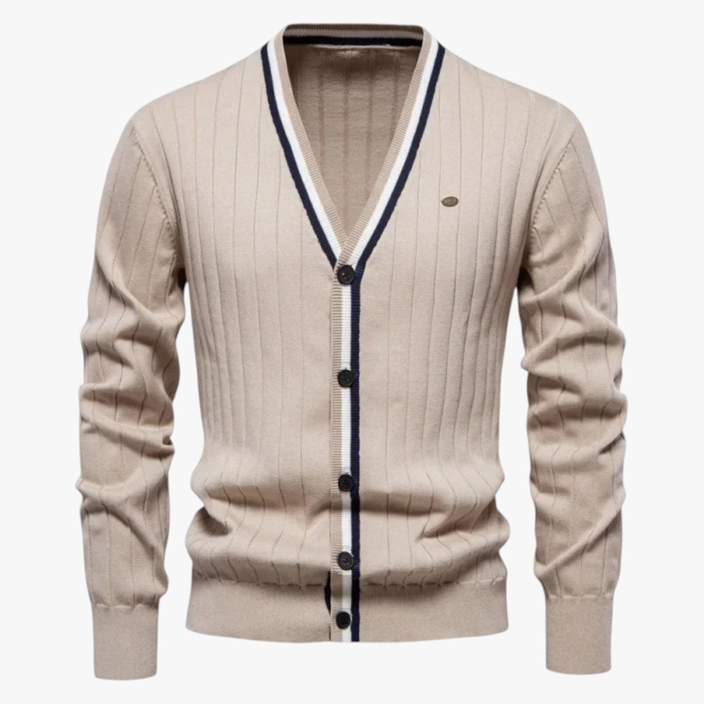 Jeremy | Herren-Lana-Cardigan mit V-Ausschnitt, warmes Color-Block-Design für Herbst/Winter