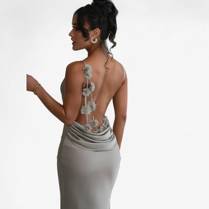 Rianne | Maxikleid mit Blumenmuster rückenfrei