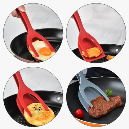Carson | Silikon-Spatula-Zange 2-in-1 für Eier und Fisch