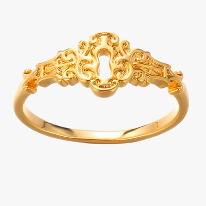 Lia | Glücksbringer Ring Schloss aus goldfarbenem wasserfestem Material