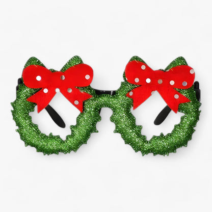Urlaubsfeiernder | Weihnachtsbrille mit Weihnachtsmann, Weihnachtsbaum und Schneemann - Lustige Accessoires für Festtagsfotos