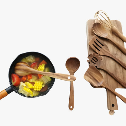 Olivia | 7-teiliges Holz-Kochset – Natürlich, nachhaltig und Antihaft