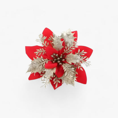 Blooms | Kunstweihnachtsblumen mit Glänzendem Goldstaub - Eleganz für Weihnachten