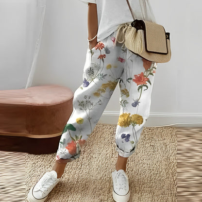 Boho Damenhose mit Blattmuster – Selina