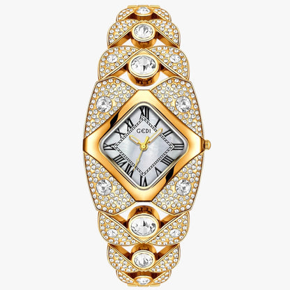 Callie | Damenuhr 2025 Eleganz mit Licht, Diamanten und wasserdichtem Design