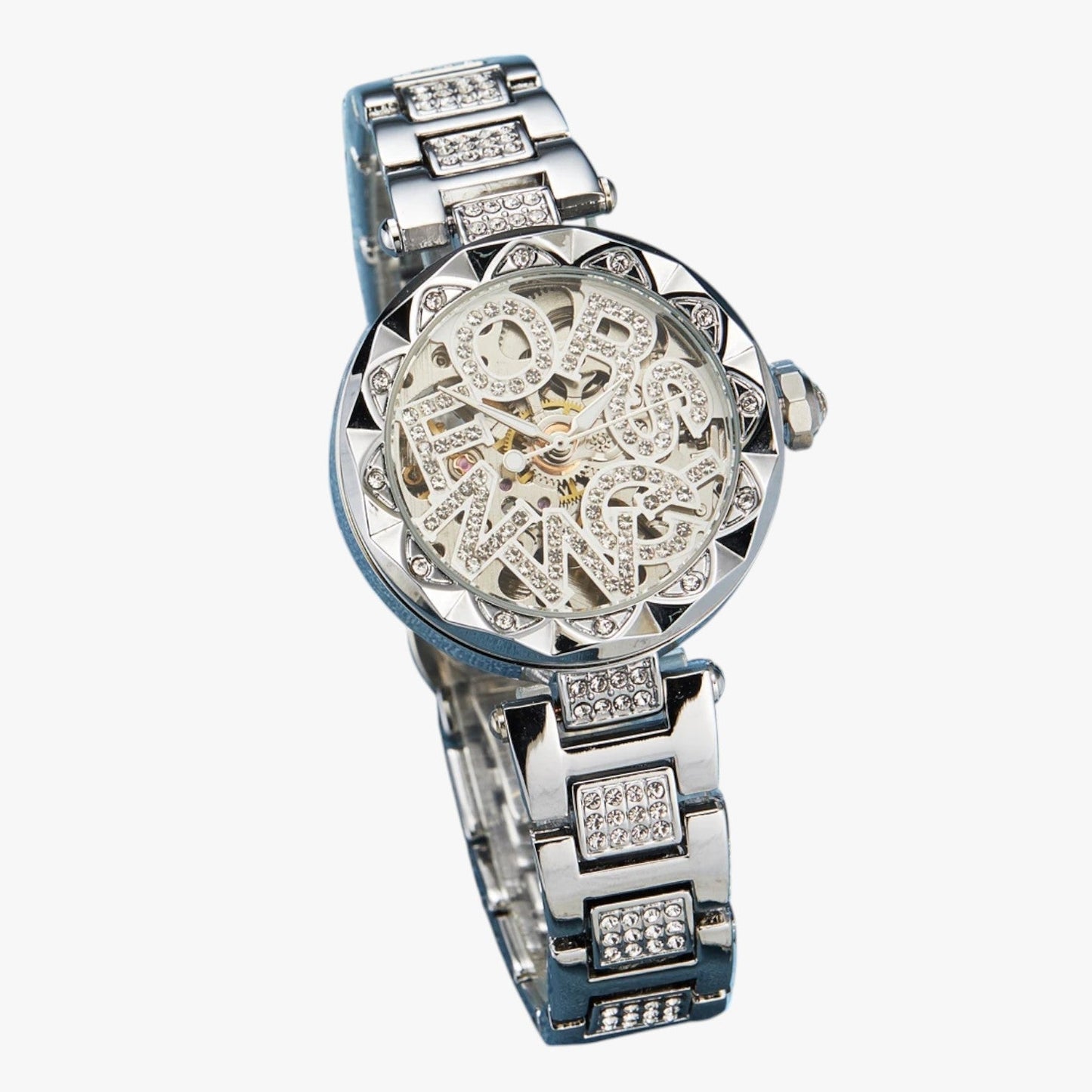 Ana | Luxusuhr für Damen 2025 Mechanische Eleganz aus Stahl und Diamanten 3D