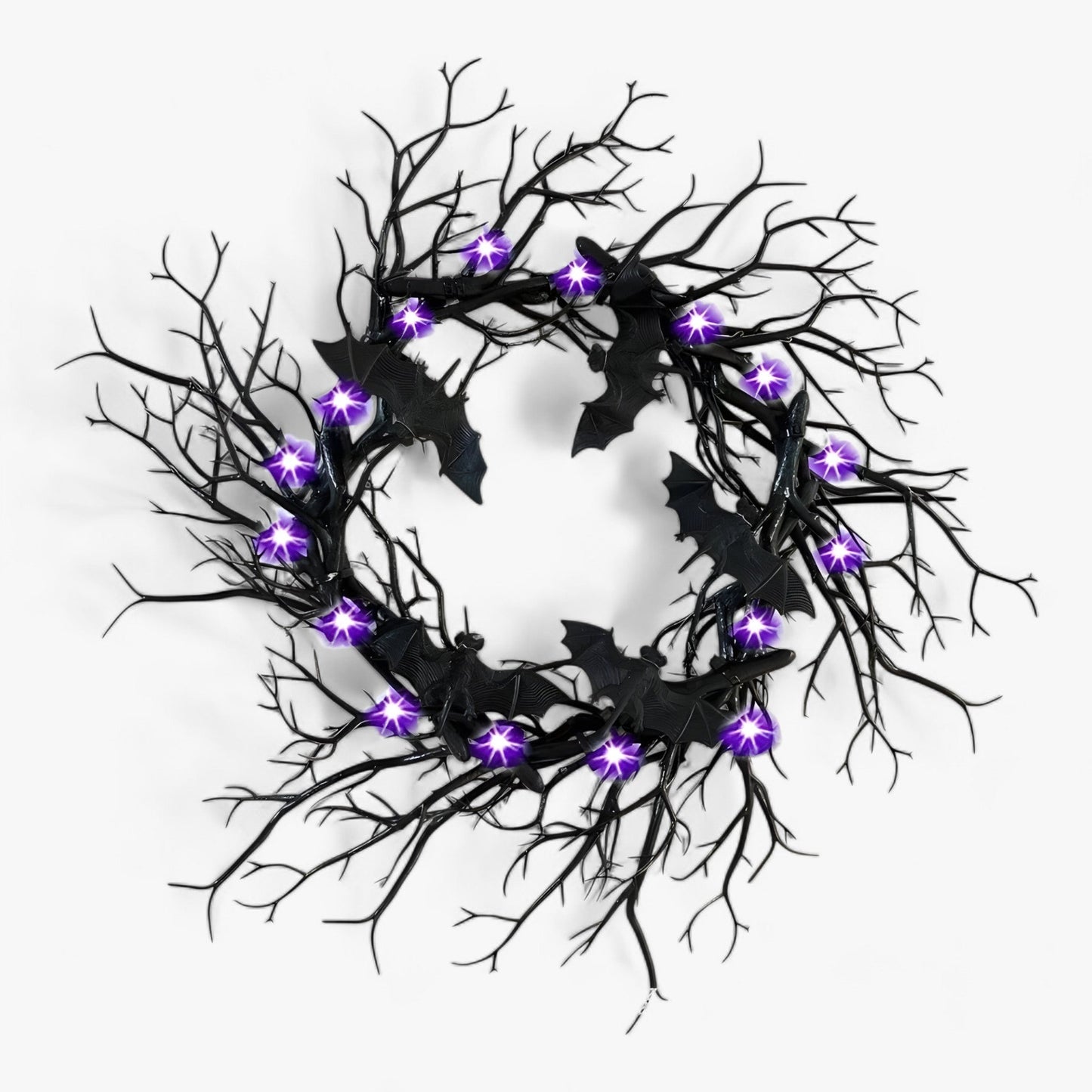 Fledermaus- und Spinnenkrone Halloween - Gruselige LED-Dekoration für Türen und Fenster