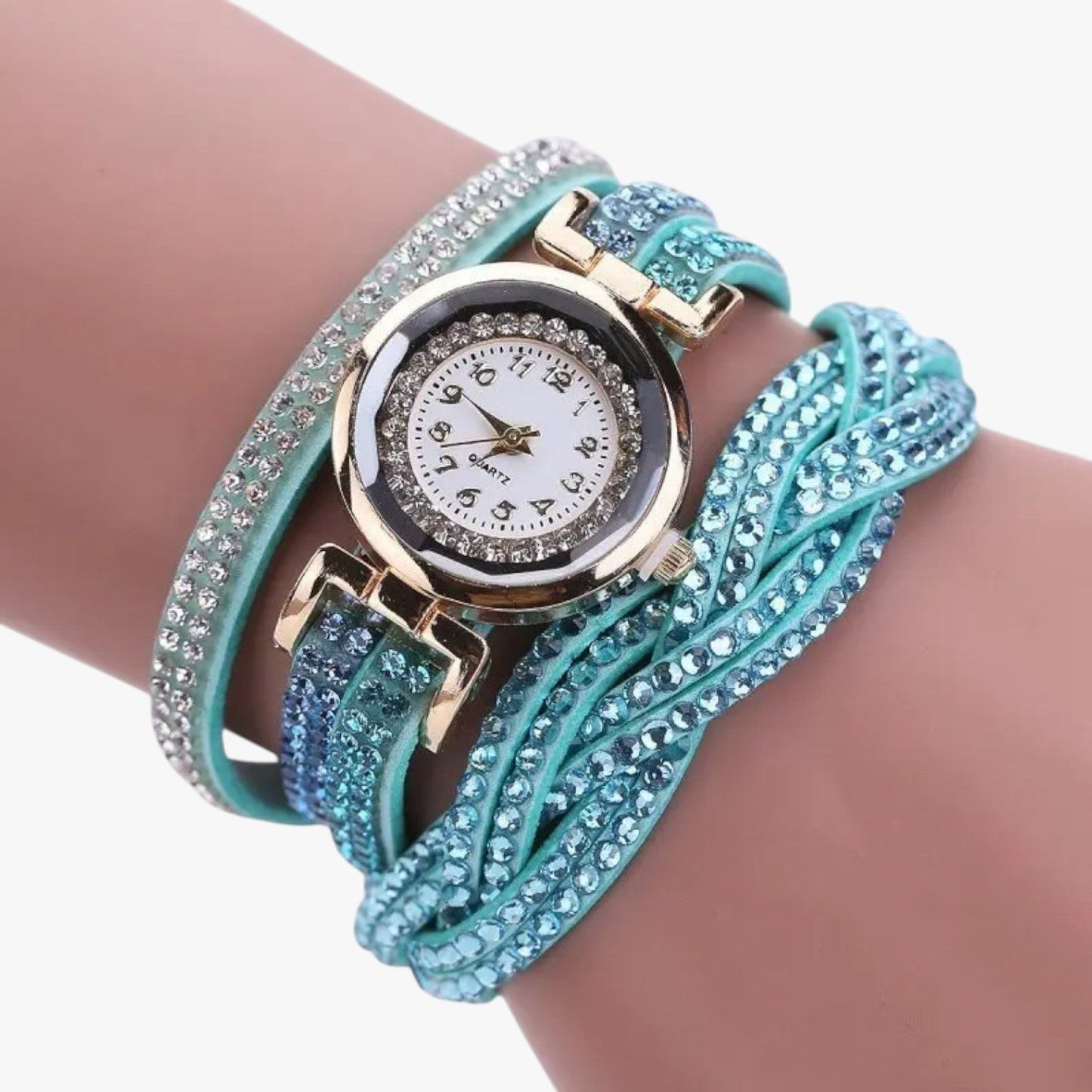 Heidi | Damenuhr mit langem Lederarmband: Eleganz und Glanz vereint