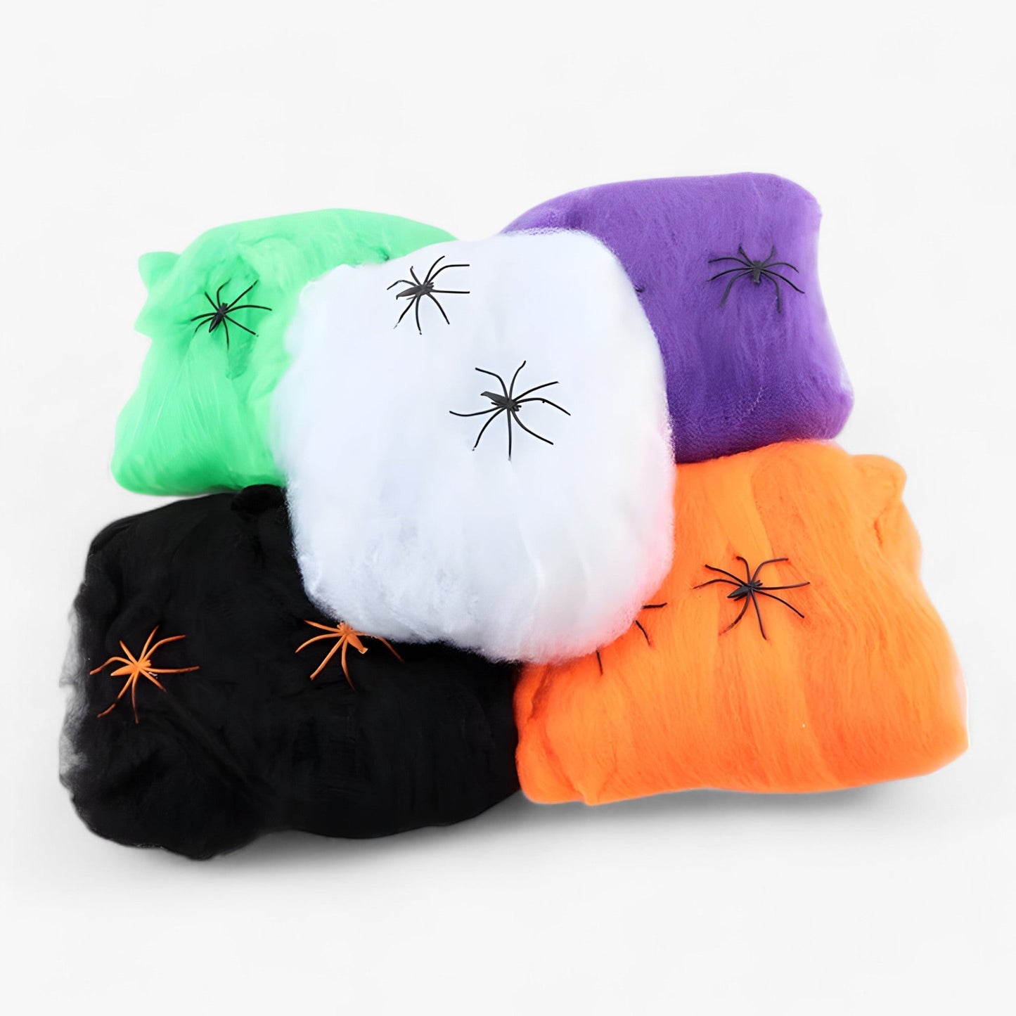 Halloween-Webennetz - Dehnbares Spinnennetz und Spinnen für düstere Party-Accessoires