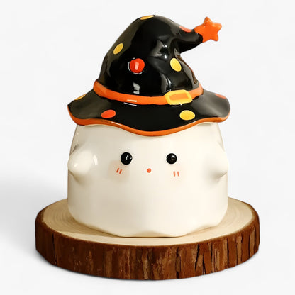 Tassen aus Keramik mit lustigen Gespenstern - Kaffeetassen mit Deckeln für Halloween