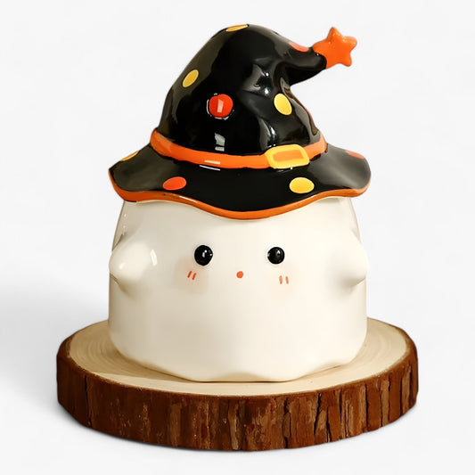 Tassen aus Keramik mit lustigen Gespenstern - Kaffeetassen mit Deckeln für Halloween
