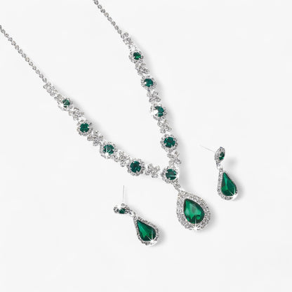 Amanda | Elegantes Hochzeitsset 2 Teile - Tropfenanhänger und Ohrringe