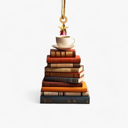 Bücherliebhaber | Pendelleuchte Bücher in flachem 2D-Acryl - Kreative Weihnachtsdekoration für Zuhause und Fenster