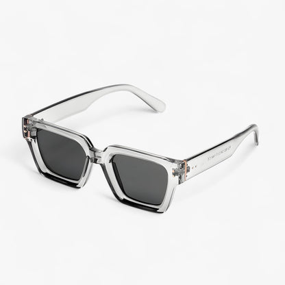 Alaric | Luxe unisex quadratische schwarze Sonnenbrille