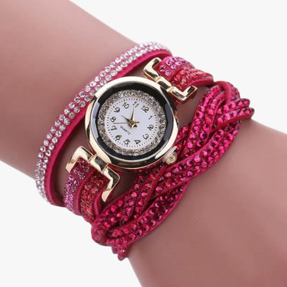 Heidi | Damenuhr mit langem Lederarmband: Eleganz und Glanz vereint