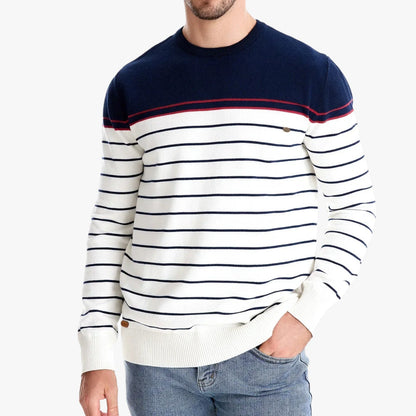 Calvin | Premium Herbststreifen-Pullover Warm, Elastisch und Stilvoll